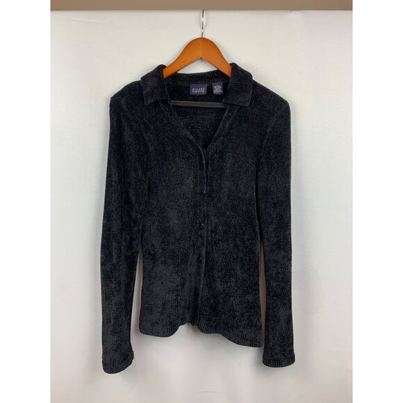 Hillard & Hanson Womens Black Button-Up Cardigan Sweater S - Picture 1 of 4